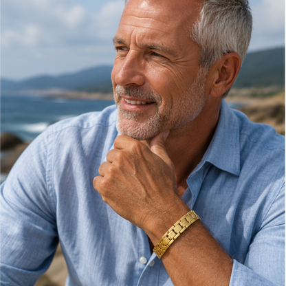 Men's High Power Gold Titanium Magnetic Bracelet