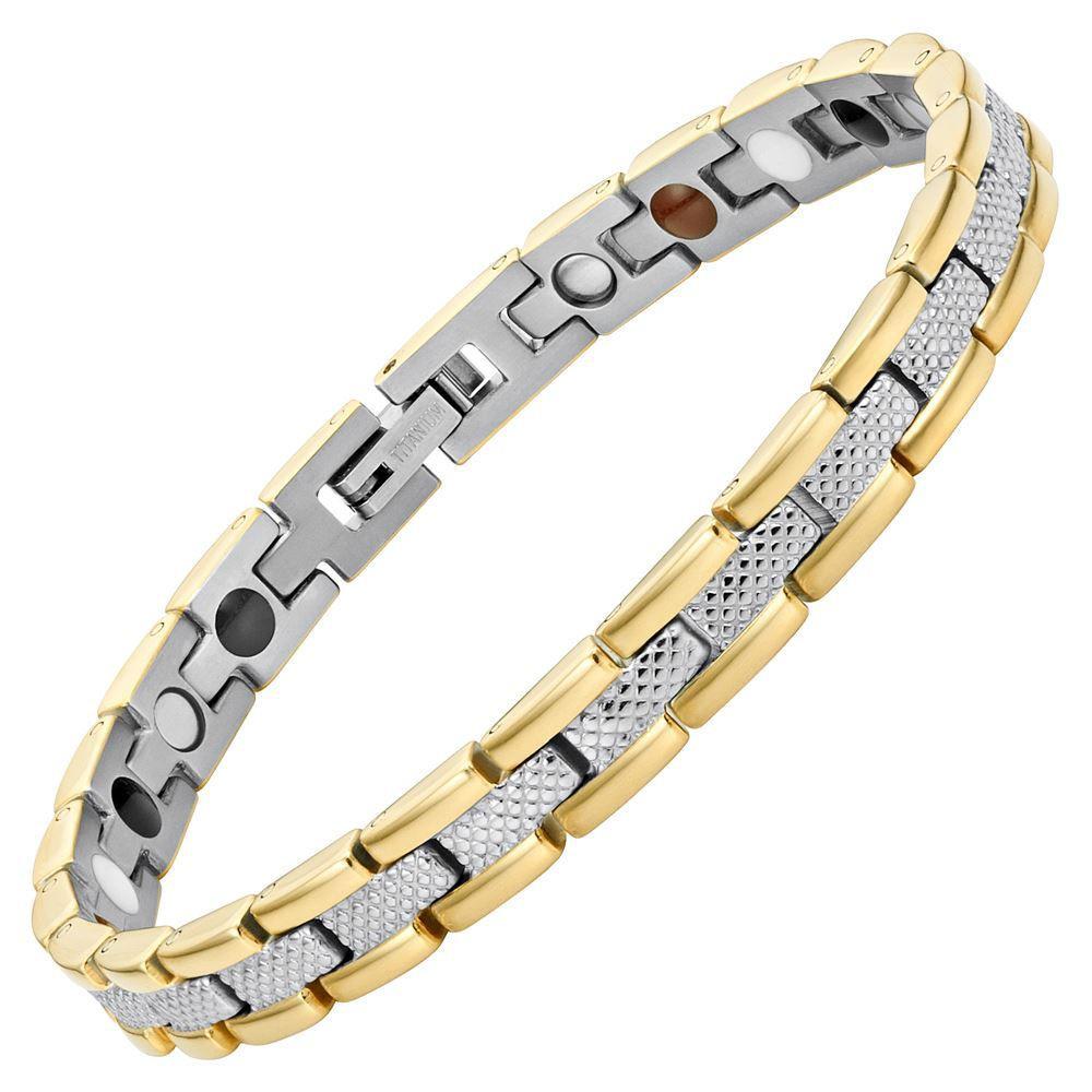 Women's Four Element Magnetic Bracelet - Two Tone Gold
