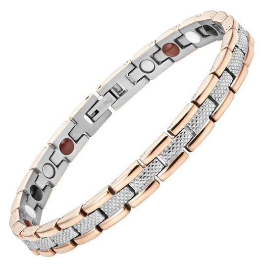 Women’s Two-Tone Titanium Magnetic Bracelet – Four Elements