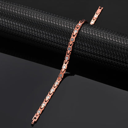 Women's Solid Copper Magnetic Anklet