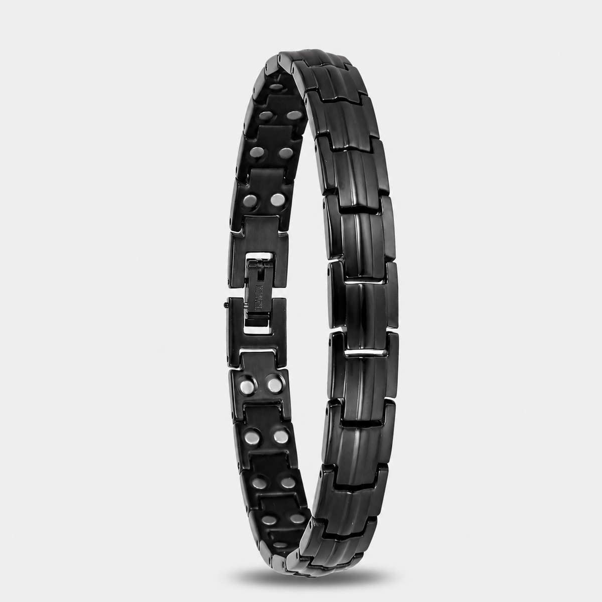 Women's Black Titanium Double Row Magnetic Bracelet