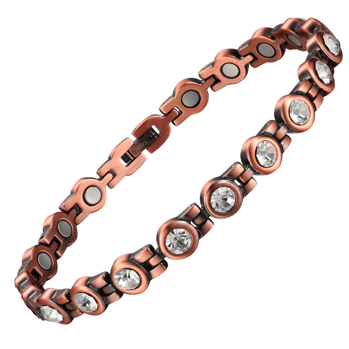 Women's Copper Magnetic Anklet with Stones