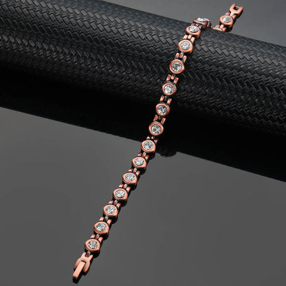 Women's Copper Magnetic Anklet with Stones