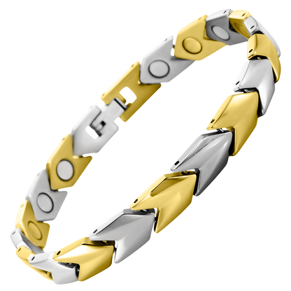 Women's Magnetic Bracelet - Two Tone Titanium