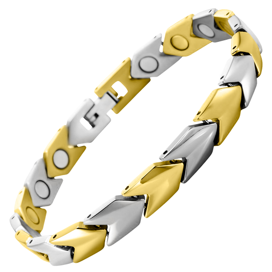 Women's Magnetic Bracelet - Two Tone Titanium