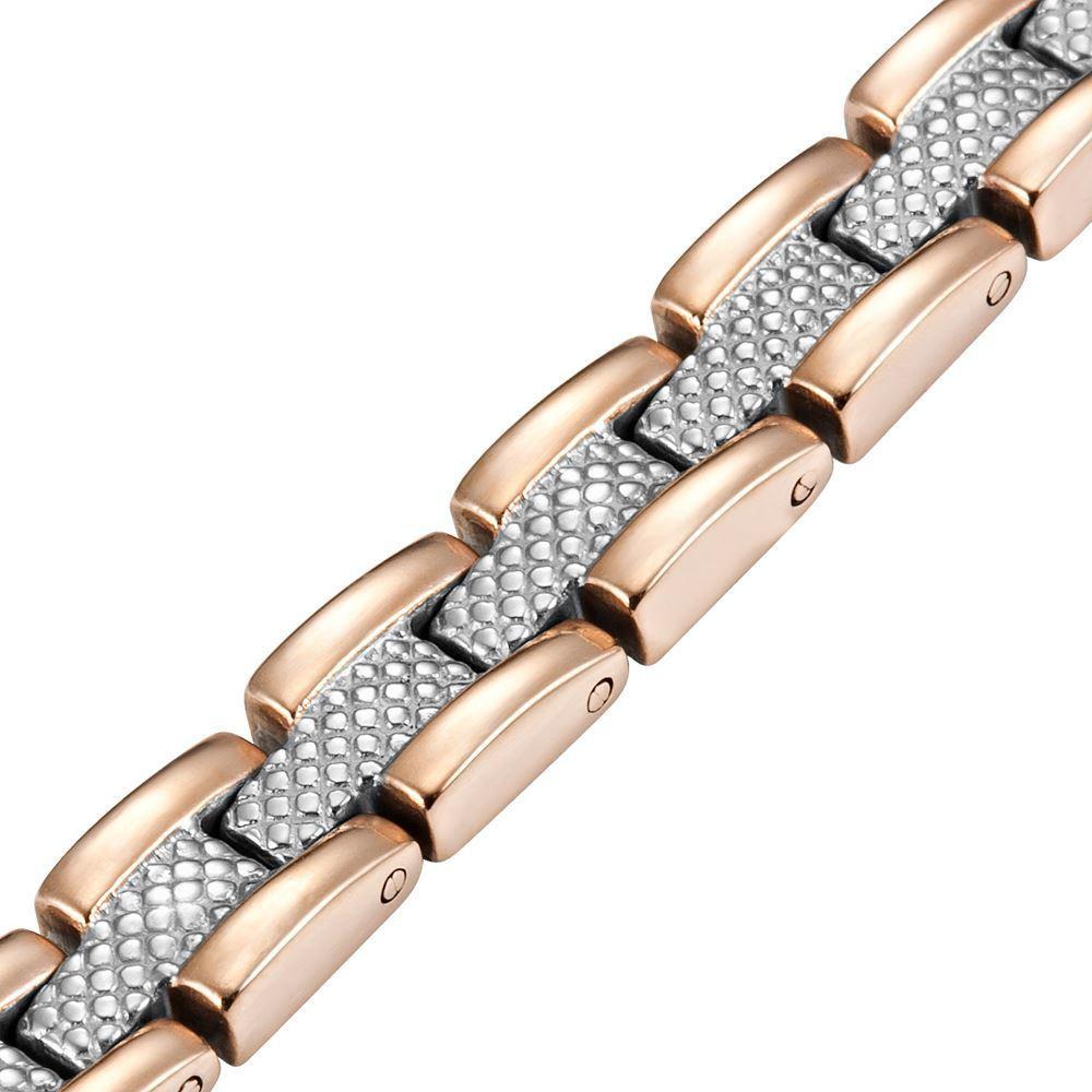 Women’s Two-Tone Titanium Magnetic Bracelet – Four Elements